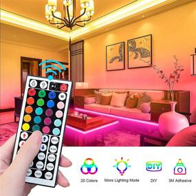 img 3 attached to 🌈 32.8ft Flexible Color Changing LED Strip Lights by WLtoeoo - RGB Led Wall Lights with 44 Key Remote, DIY Colors - Ideal for Bedroom, Kitchen, Party, Halloween, Christmas Decoration