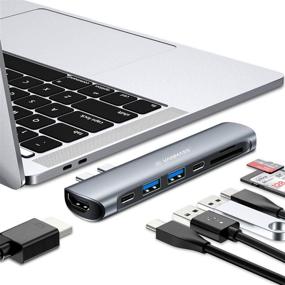 img 4 attached to 🔌 VANMASS [2021 Upgraded] USB C Hub Adapter: 7-in-2, 40Gb/s Data Transfer, Thunderbolt 3, USB 3.0, SD/TF Card Reader - MacBook Pro/Air Compatible