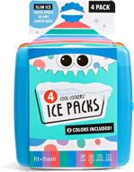 fit & fresh cool slim ice packs: multicolored lunch bag, cooler boxes - set of 4 (4 pack) логотип