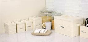 img 1 attached to Ivory/Copper Home Basics Biscuits Tin Canister - One Size, Stylish & Functional