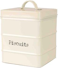 img 3 attached to Ivory/Copper Home Basics Biscuits Tin Canister - One Size, Stylish & Functional