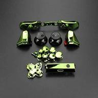 🎮 enhance your xbox one s slim controller with rb lb bumper rt lt trigger buttons mod kit - analog stick dpad solid & chrome (chrome green) logo