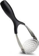 🥔 prepara stainless steel potato masher: efficient and stylish black design logo