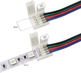 img 1 attached to 🔌 Fntek LED Strip Connector Kit for 5050 RGB 4 Pin 10mm - Includes RGB Splitter Cable, LED Strip Jumper, T and L Shape Connectors, and 9 Types of LED Connector Accessories