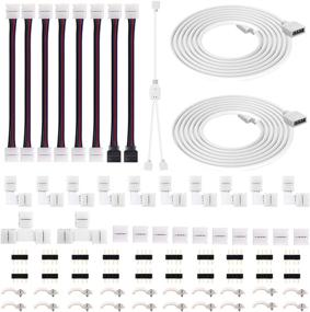 img 4 attached to 🔌 Fntek LED Strip Connector Kit for 5050 RGB 4 Pin 10mm - Includes RGB Splitter Cable, LED Strip Jumper, T and L Shape Connectors, and 9 Types of LED Connector Accessories