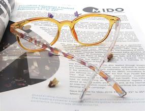 img 1 attached to Fashionable Ladies Reading Glasses - Women's Comfort Spring Hinge Arm Lightweight Round Frame, Including Pouch