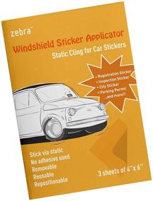 img 4 attached to 🦓 Zebra Windshield Sticker Applicator - Static Cling Film, 4" x 6" Clear Sheets, Ideal for Registration, Inspection, City Stickers, Parking Permits | Pack of 3 Sheets