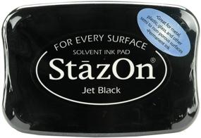 img 3 attached to Tsukineko SZ000031 StazOn Multi-Surface Inkpad, Full-Size - Jet Black
