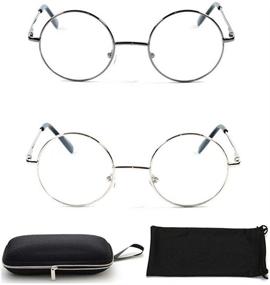 img 2 attached to Metal Wired Spring Hinged Reading Glasses - Round Oval Shape Readers for Men and Women