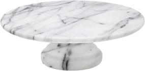 img 1 attached to 🍽️ Godinger Cucina Marble Pedestal Off White: Elegant and Versatile Kitchen Essential