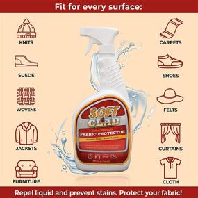 img 2 attached to 🛡️ SoftClad Extra Strength Fabric Protector Spray - Guards Furniture, Shoes, Carpet, Upholstery, and More from Stains and Liquids - Safe Indoor Use 32oz