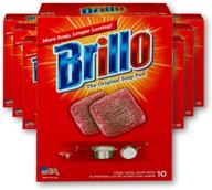 🧽 brillo steel wool soap pads - long lasting, original scent (red) - 6 pack (10ct): ultimate cleaning solution for tough stains logo