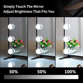 img 1 attached to 💄 BEAUTME Vanity Mirror with Lights - Large Makeup Mirror with 14 Dimmable Bulbs - Bedroom Black Mirror Tabletop/Wall Mounted Hollywood Style Smart Mirror (Black, 60x53cm) - US Stock