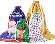 🎁 upgraded assorted christmas drawstring gift bags - set of 30pcs, perfect for birthday & christmas party gift wrapping - amosfun logo