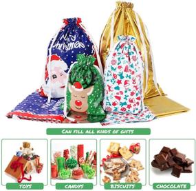 img 3 attached to 🎁 Upgraded Assorted Christmas Drawstring Gift Bags - Set of 30pcs, Perfect for Birthday & Christmas Party Gift Wrapping - Amosfun