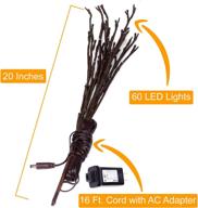 🌿 pike & pine - led decorative willow branches with lights, 20 inches, brown (jt-dc300v0120-c) логотип