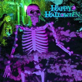 img 3 attached to 👻 Spooky Delight: 30 LED Purple Halloween Eyeball String Lights – Waterproof & Battery Operated for Outdoor and Indoor Decoration