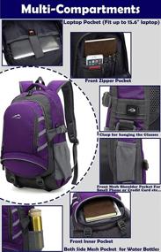 img 3 attached to Large Travel College School Backpack with Laptop Compartment, USB Port – Perfect Business Gift