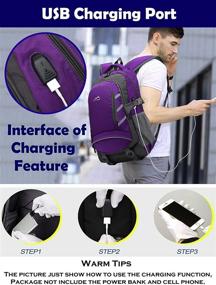 img 1 attached to Large Travel College School Backpack with Laptop Compartment, USB Port – Perfect Business Gift