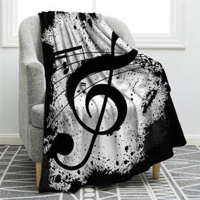 img 4 attached to 🎵 Jekeno Music Note Blanket - Double Sided Print Throw Blanket | Soft & Comfortable for Sofa, Chair, Bed, Office | 50"x60