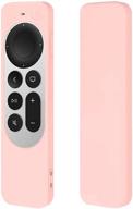 📺 seltureone compatible 2021 apple tv 4k siri remote cover - pink silicone protective case sleeve for 2nd gen siri remote - shock absorption, washable logo