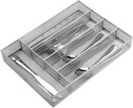 🗄️ gbmall metal silverware organizer: 5 compartment mesh trays for efficient drawer organization in office, home kitchen - no-slipping cooking utensil storage (12inch) логотип