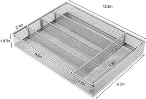 img 2 attached to 🗄️ GBmall Metal Silverware Organizer: 5 Compartment Mesh Trays for Efficient Drawer Organization in Office, Home Kitchen - No-Slipping Cooking Utensil Storage (12inch)