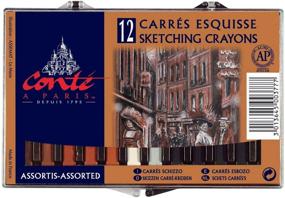 img 1 attached to Vibrant and Classic: Conte Crayons - 12 Pack