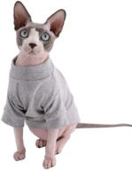 👕 sphynx hairless cat cotton t-shirts: stylish pet clothes for cats and small dogs логотип