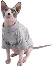 img 3 attached to 👕 Sphynx Hairless Cat Cotton T-Shirts: Stylish Pet Clothes for Cats and Small Dogs