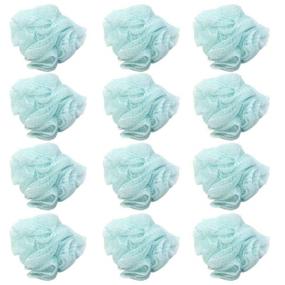 img 4 attached to 🛁 Wholesale Bulk Lot of 12 Baby Blue Bath or Shower Mesh Pouf Loofah Sponges by Loofah Lord