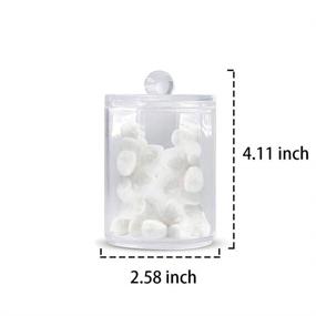 img 3 attached to 🌸 Liyhomez Acrylic Round Cosmetic Pad and Facial Beauty Cotton Swab Dispenser, Container Organizer with 2 Stakable Levels