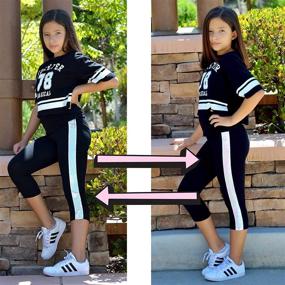 img 3 attached to 👚 Sparkling Glitter Sequin T Shirt Leggings for Girls – Trendy Tops, Tees & Blouses in Girls' Clothing