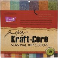 📦 core'dinations tim holtz color core cardstock – kraft-core seasonal impressions (20-pack), 12x12-inch, assorted colors by darice gx-1930-00 logo