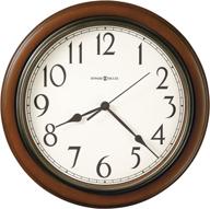 🕰️ stylish howard miller kalvin wall clock 625-418 – medium brown cherry finish, charcoal gray accents, modern home decor, classic round design, quartz movement logo