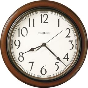 img 1 attached to 🕰️ Stylish Howard Miller Kalvin Wall Clock 625-418 – Medium Brown Cherry Finish, Charcoal Gray Accents, Modern Home Decor, Classic Round Design, Quartz Movement