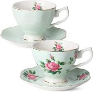 elegant btät floral tea saucers in stunning green logo