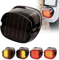 🏍️ movotor low profile smoked tail light: bright leds with integrated turn signal, brake & running lights for harley sportster 883, 1200, dyna, road king & electra glide logo