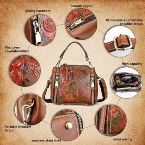 img 2 attached to Crossbody Genuine Leather Vintage Satchels