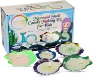 mermaid shell candle making kids logo