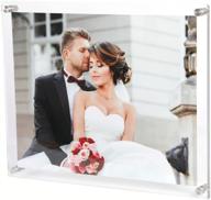 enhance your décor with the magicool 11x14 🖼️ clear acrylic wall mount floating double panels frameless picture frame логотип