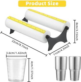 img 3 attached to 🔴 Tumbler Crafting Cup Cradle: Holders with Adhesive Measuring Tape, 5 Measuring Cups Included. Felt Foam Cup Holder for Easy Application of Vinyl Decals on Tumblers, Bottles, Cups