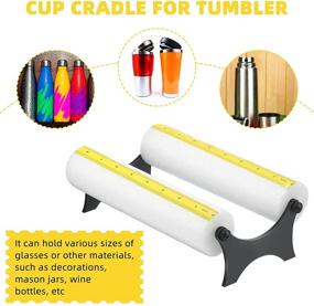 img 2 attached to 🔴 Tumbler Crafting Cup Cradle: Holders with Adhesive Measuring Tape, 5 Measuring Cups Included. Felt Foam Cup Holder for Easy Application of Vinyl Decals on Tumblers, Bottles, Cups