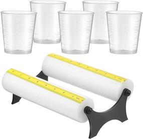 img 4 attached to 🔴 Tumbler Crafting Cup Cradle: Holders with Adhesive Measuring Tape, 5 Measuring Cups Included. Felt Foam Cup Holder for Easy Application of Vinyl Decals on Tumblers, Bottles, Cups