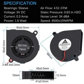 img 3 attached to 💨 Мощный вентилятор-духатель GDSTIME USB 60 мм - окончательное охлаждение с технологией бесщеточного постоянного тока