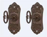 🔑 set of 2 skeleton key cast iron coat hooks and key rack for improved seo логотип