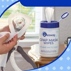 img 1 attached to 🌬️ Resway Respiratory Machine Mask Cleaning Wipes - Unscented, Extra Large, Non-Woven - Effective Cleaning Solution for Dust, Dirt, and Oil - Convenient 2-Pack with Travel-Friendly Canister