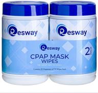 🌬️ resway respiratory machine mask cleaning wipes - unscented, extra large, non-woven - effective cleaning solution for dust, dirt, and oil - convenient 2-pack with travel-friendly canister logo