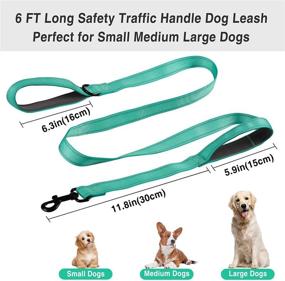 img 2 attached to Kytely 2 Pack 6 FT Heavy Duty Dog Leash: Comfortable Dual 🐾 Handle Training Leash for Large/Medium Dogs - Reflective Safety, Control, and Pet Walking Lead