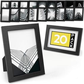 img 3 attached to 🖼️ Arteza Wooden Finish Picture Frames 4x6 (20 Pack) for Wall Display – Pure Glass Front - Document & Certificate Frames – Gallery Wall Decoration